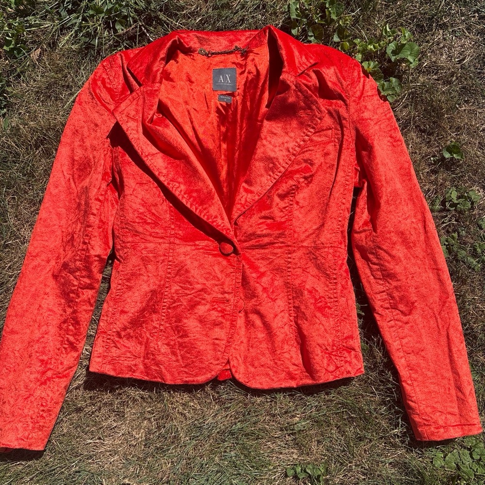 A/X Armani Exchange Bright Red Single-Button Blazer